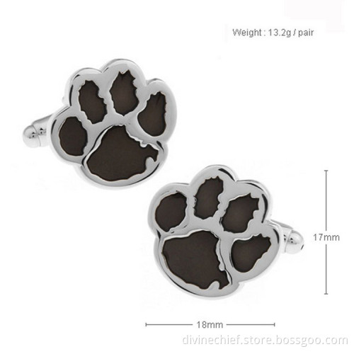 Novelty Animal Feet Cufflinks, High Quality Grey Paint Men Cufflinks For Gift